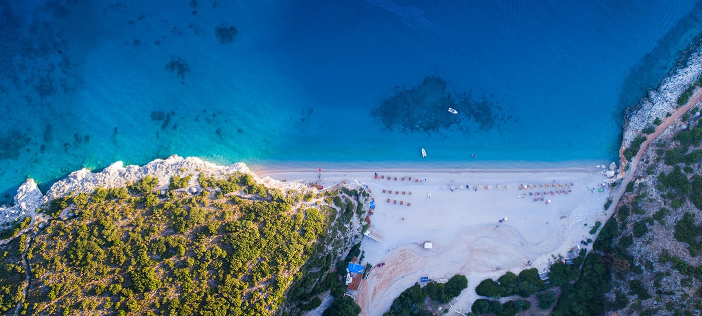 Aerial view of a beach